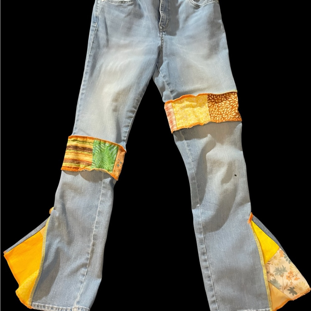 Custom Patchwork Bellbottom Jeans